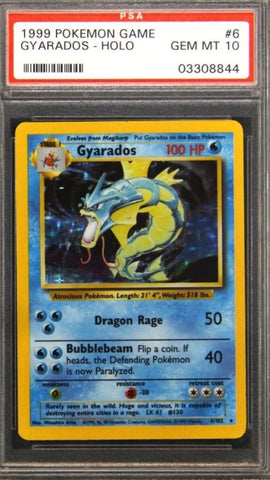 Unlimited Gyarados Base Set Pokemon card PSA 10 – classic 1999 holographic