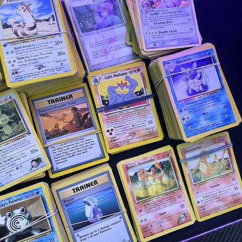 vintage Pokemon cards bulk lot with classic artworks