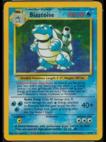 holographic Base Set Blastoise Pokemon card