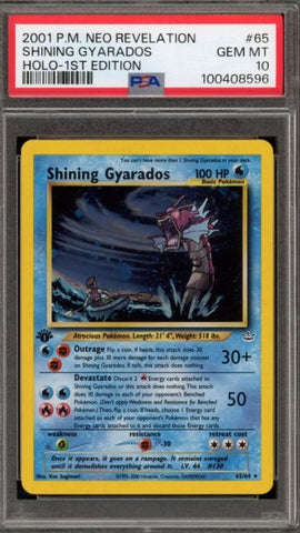 Shining Gyarados 1st Edition Neo Revelation Pokemon card PSA 10 – red shiny version