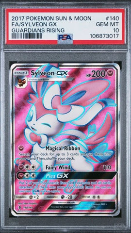 Sylveon-GX 140/145 Full Art from Guardians Rising, graded PSA 10