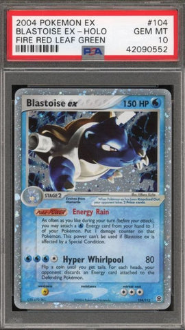 Blastoise EX FireRed & LeafGreen Pokemon card PSA 10 – classic EX-era artwork