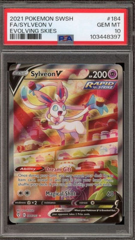 Sylveon V 184/203 Alternate Full Art from Evolving Skies, graded PSA 10