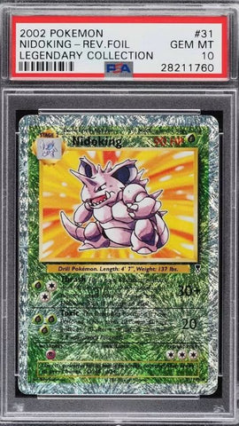 Nidoking Legendary Collection 31/110 Reverse Holo PSA 10 – fireworks holo pattern