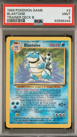 Blastoise Trainer Deck B Pokémon card PSA 10 – red deck demo version