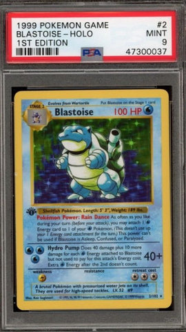 Blastoise Base Set 1st Edition Shadowless PSA 10 – most valuable Blastoise card