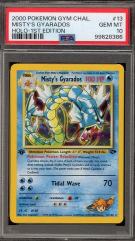 Misty’s Gyarados 1st Edition Gym Challenge Pokemon card PSA 10 – Team Misty holo