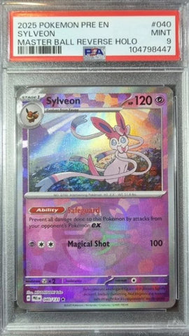 Sylveon 040/131 Master Ball Pattern Reverse Holo from Prismatic Evolutions, graded PSA 10