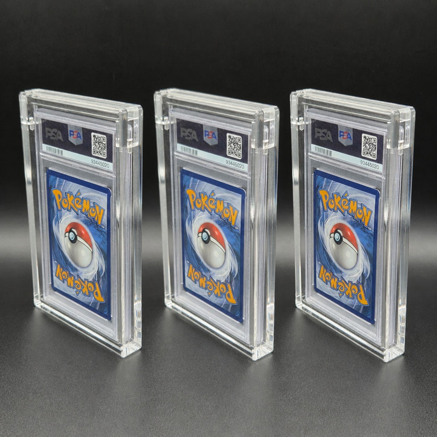 3 PSA card slab protectors case back view with secure magnetic closures
