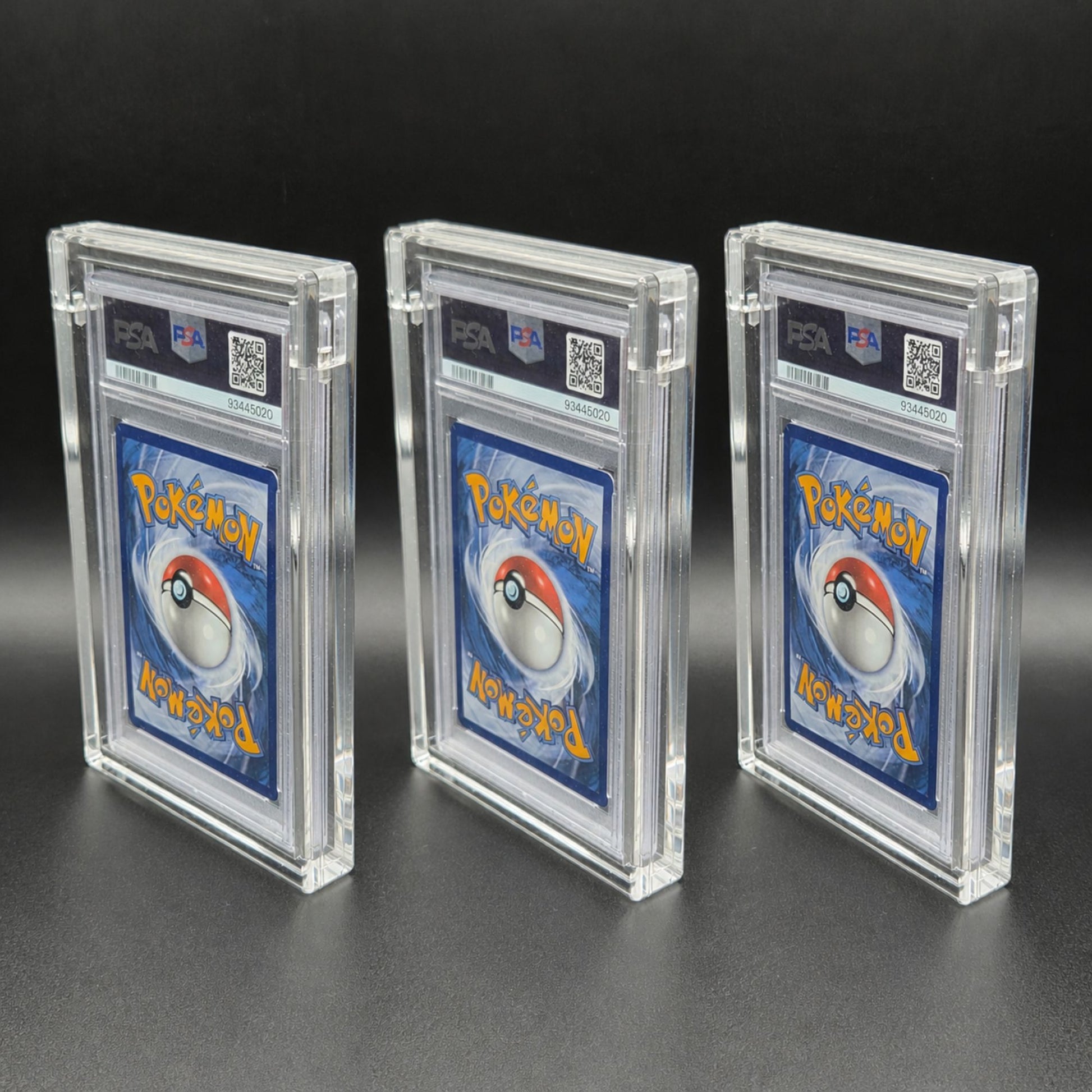 3 PSA card slab protectors case back view with secure magnetic closures