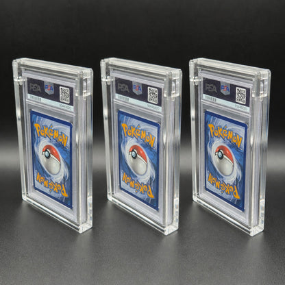 3 PSA card slab protectors case back view with secure magnetic closures