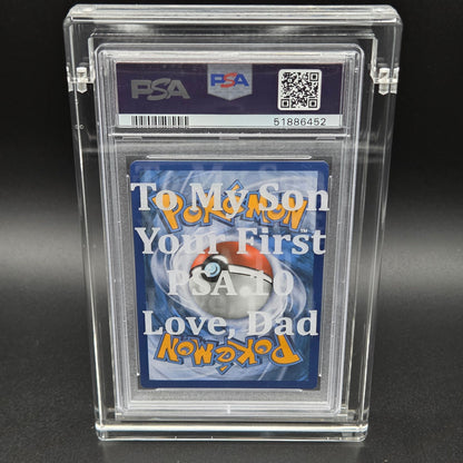 personalised psa slab vault with pokemon card custom engraved display case