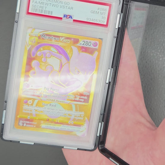 PSA slab aluminium magnetic case with UV protection for graded Pokemon card display