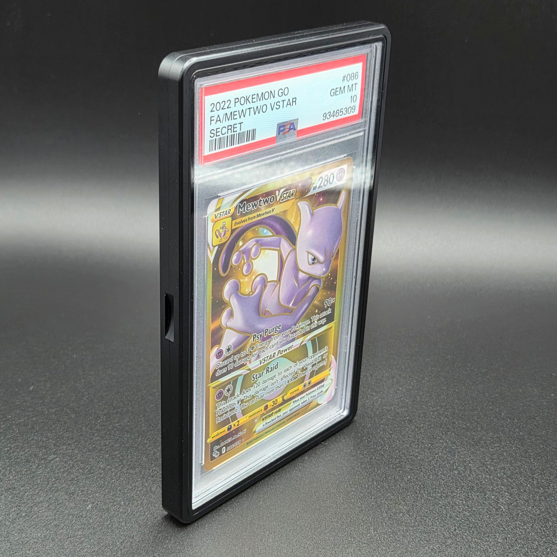 black aluminium PSA slab protector magnetic case angled view showing premium build