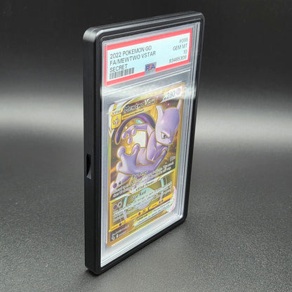 black aluminium PSA slab protector magnetic case angled view showing premium build