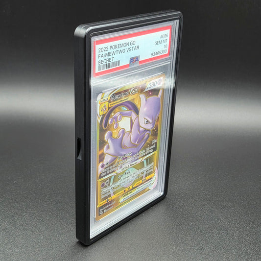 black aluminium PSA slab protector magnetic case angled view showing premium build