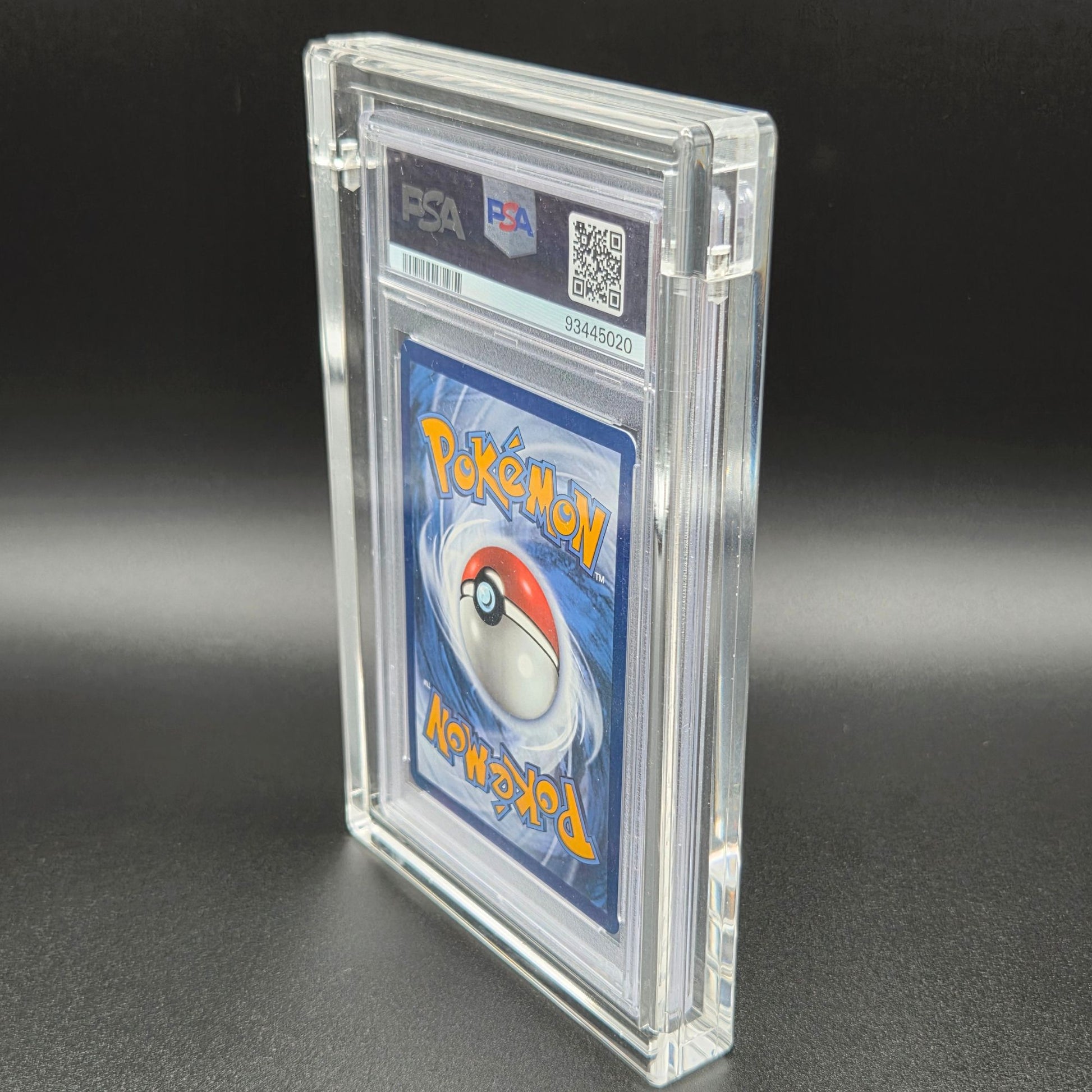 PSA card slab protector case back view with secure magnetic closure